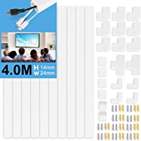 Vemingo Kit de Canaleta Para Cableado -24x14mm Kit de Canaletas para Cables para almacenamiento de cables eléctricos…